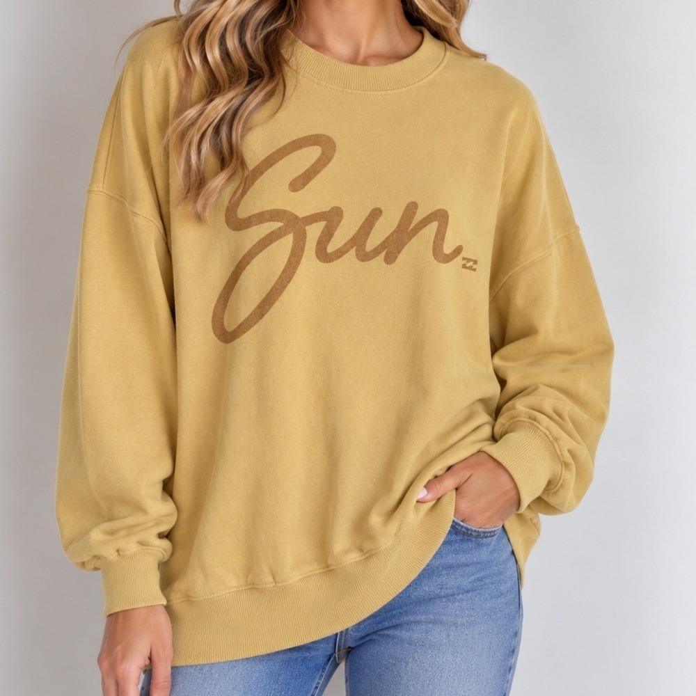 Billabong Graphic Sweatshirt Coastal Beach Surfer Girl Outerbanks Vacation Girly